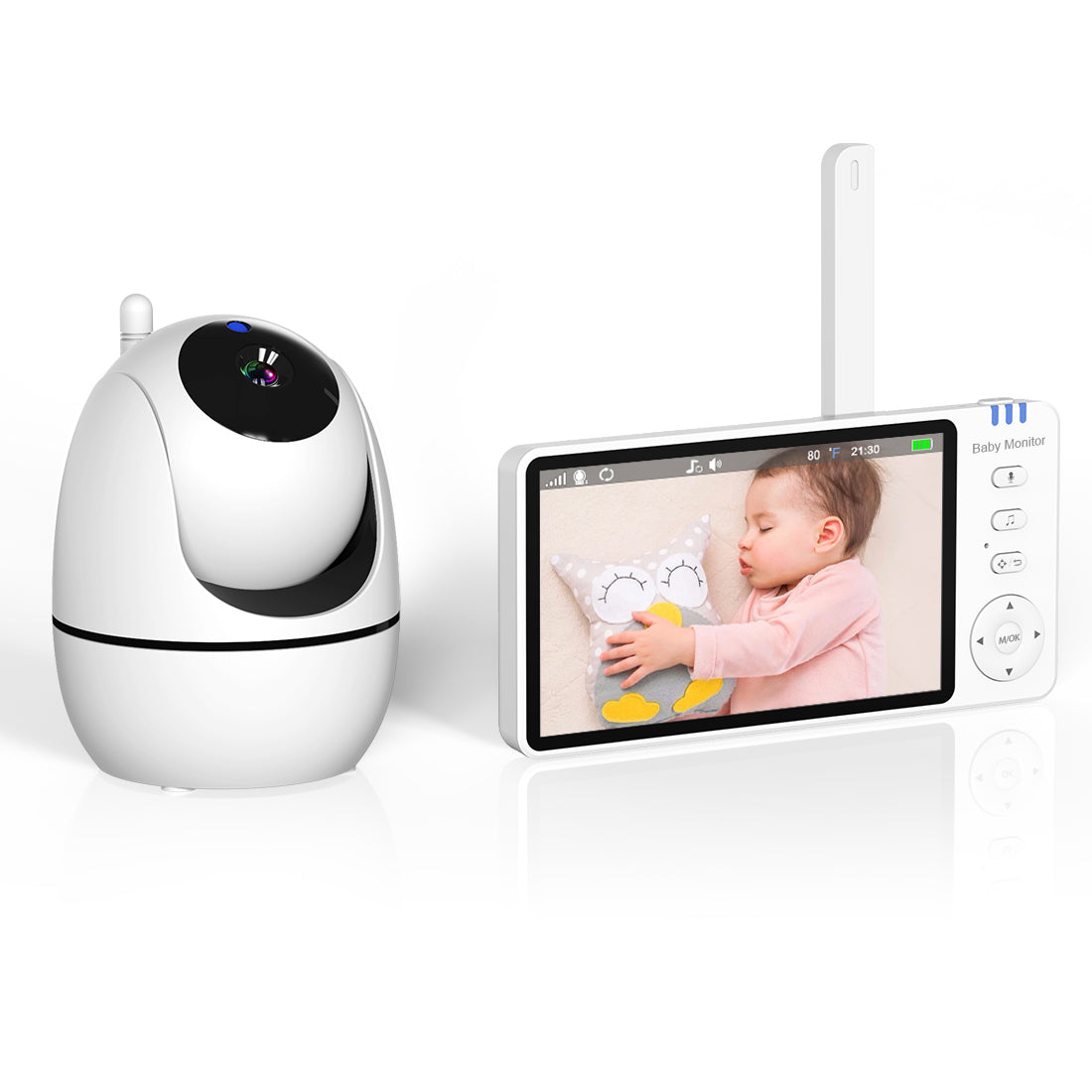Baby Monitor 720P with Camera 5 Inch HD 3500mAh  IPS Display, VOX Mode Digital Zoom Night Vision Two-Way Talk Temperature Display
