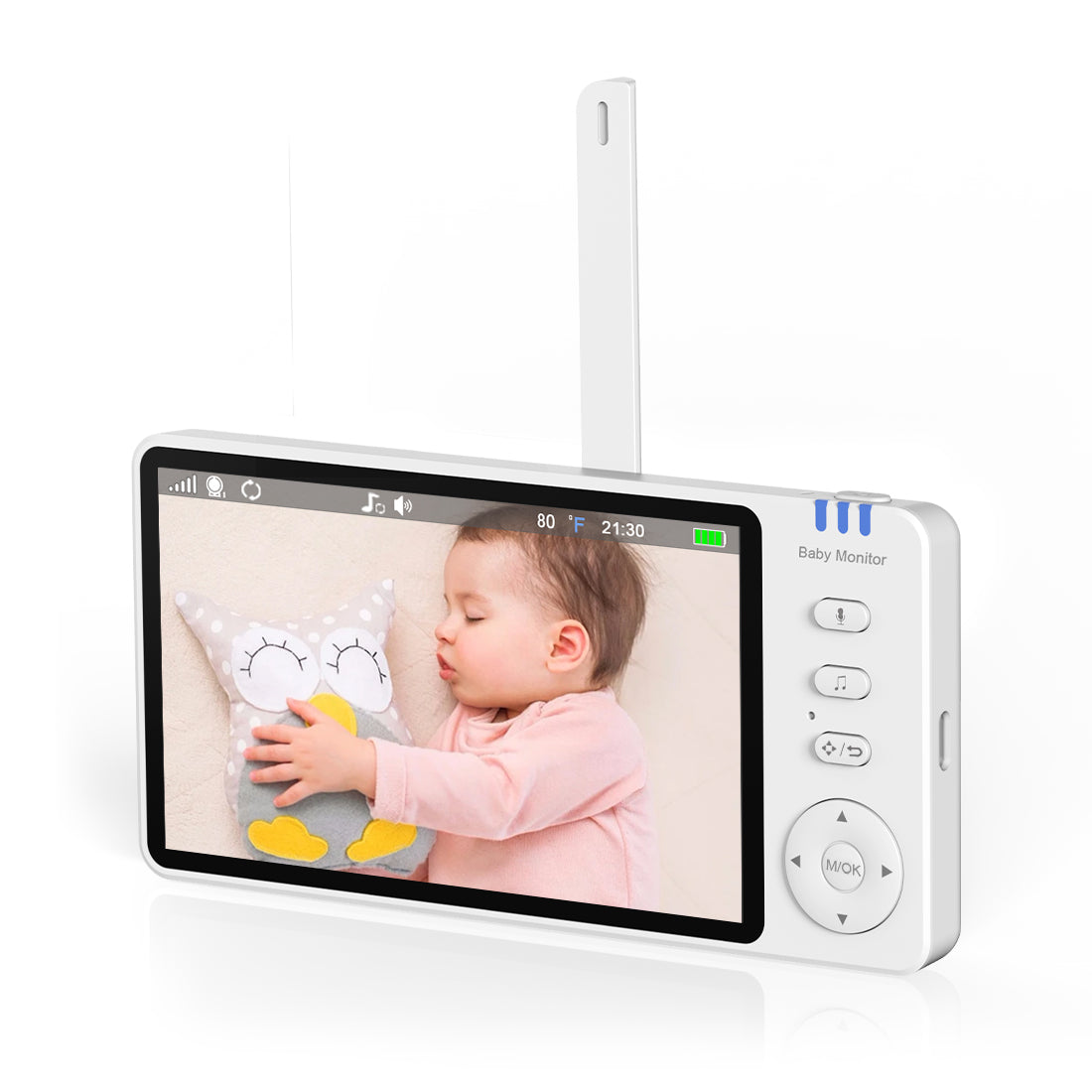 Baby Monitor 720P with Camera 5 Inch HD 3500mAh  IPS Display, VOX Mode Digital Zoom Night Vision Two-Way Talk Temperature Display
