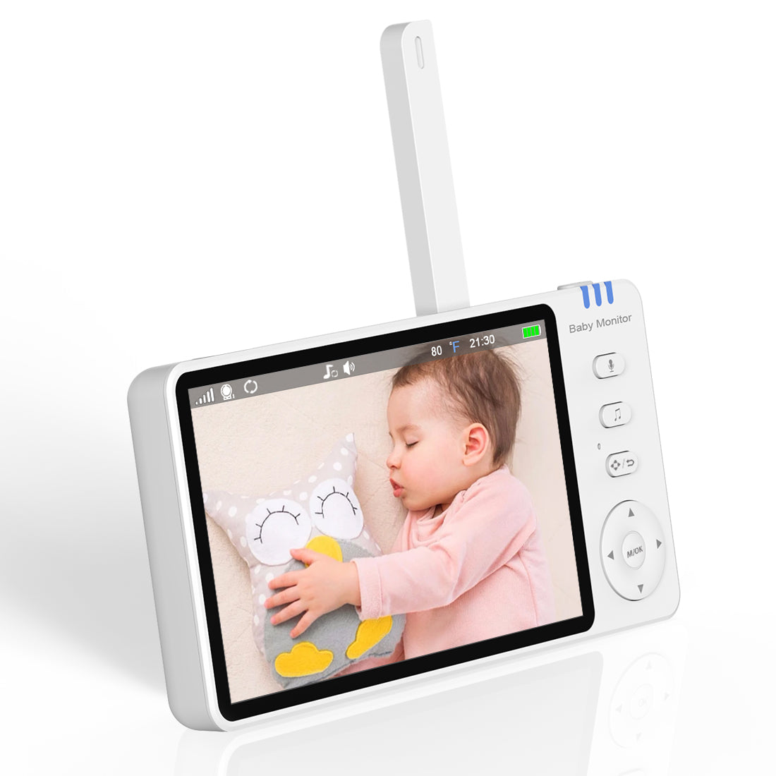 Baby Monitor 720P with Camera 5 Inch HD 3500mAh  IPS Display, VOX Mode Digital Zoom Night Vision Two-Way Talk Temperature Display