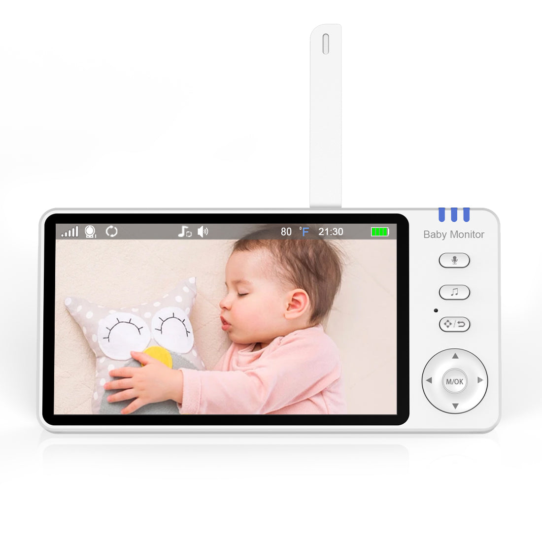 Baby Monitor 720P with Camera 5 Inch HD 3500mAh  IPS Display, VOX Mode Digital Zoom Night Vision Two-Way Talk Temperature Display