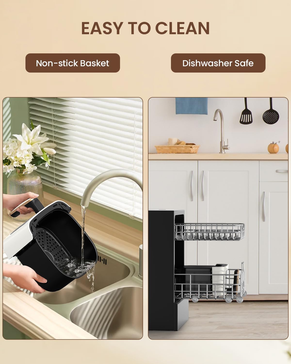 Air Fryer, 5.3Qt Airfryer with Viewing Window, 7 Custom Presets Large Air Fryer Oven with Smart Digital Touchscreen,Non-stick and Dishwasher-Safe Basket