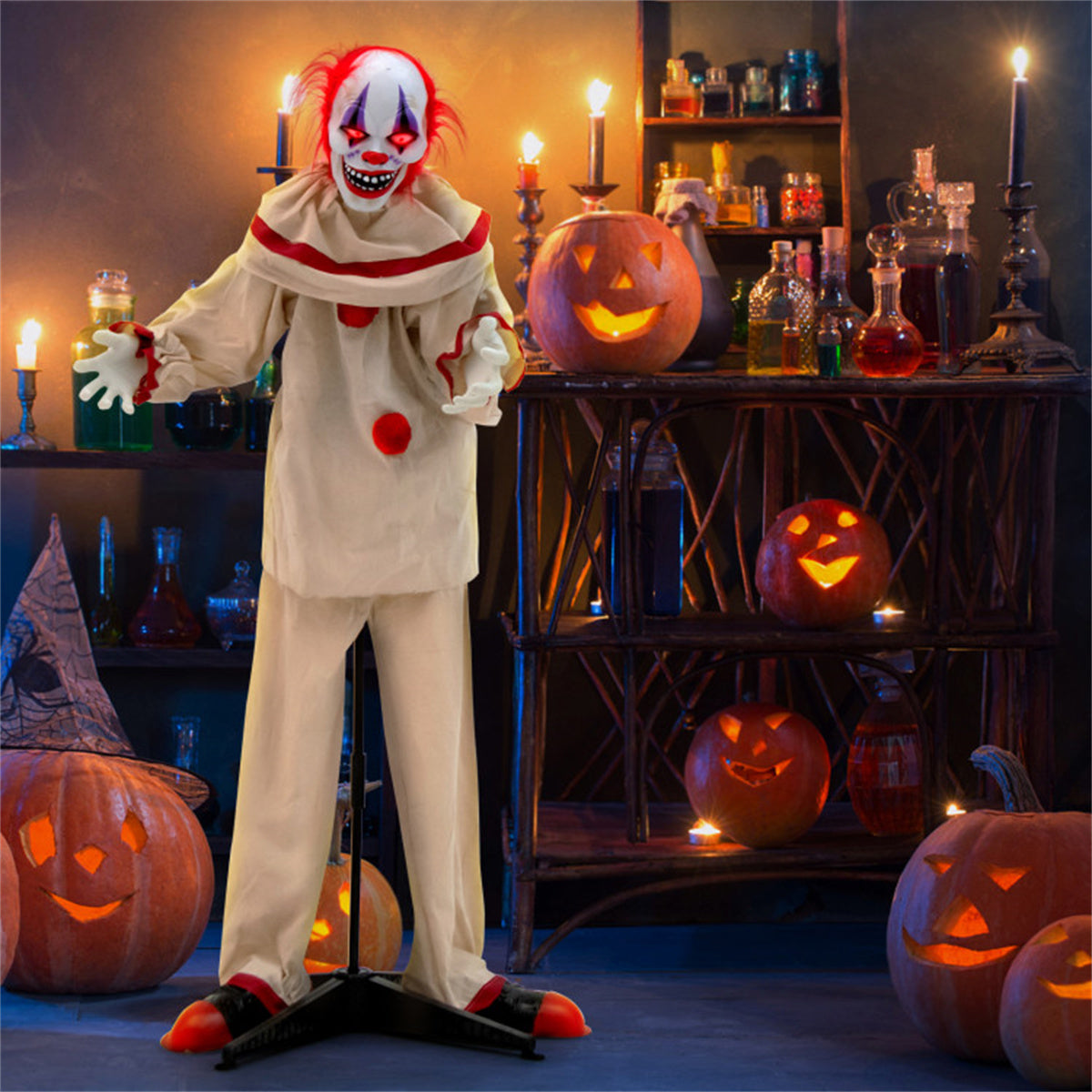 5ft. Clown Decoration with Glowing Red Eyes
