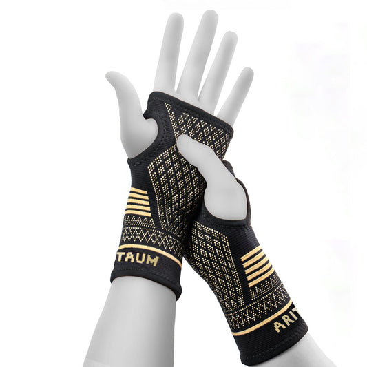 Copper palm protection gloves, weight lifting gloves, with wrist protection, full palm protection, suitable for gym training, fitness, weight lifting
