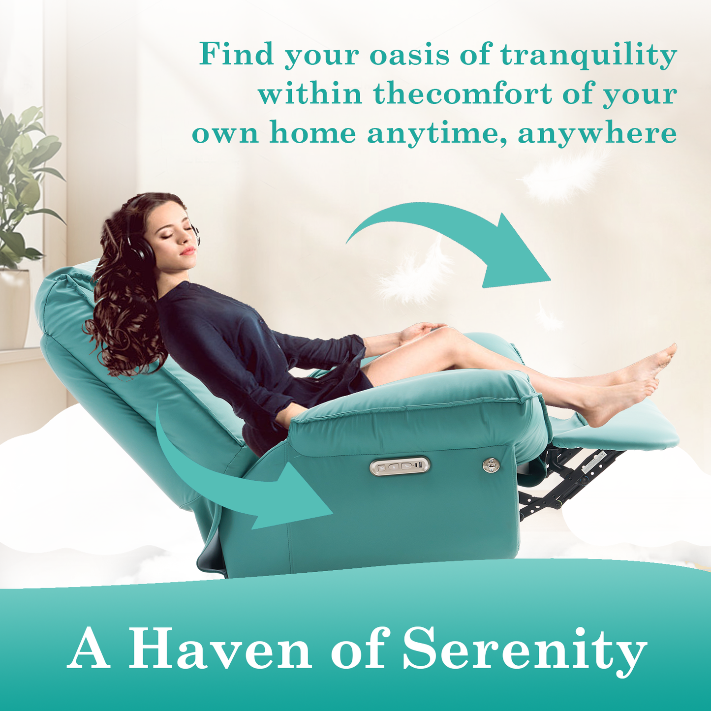 Oversized Power Recliner Chair,270°Swivel Glider Recliner for Nursery, Electric Recliner Sofa with Voice Control, Smart Rocker Chair with Phone Holder, Living Room (Mint)