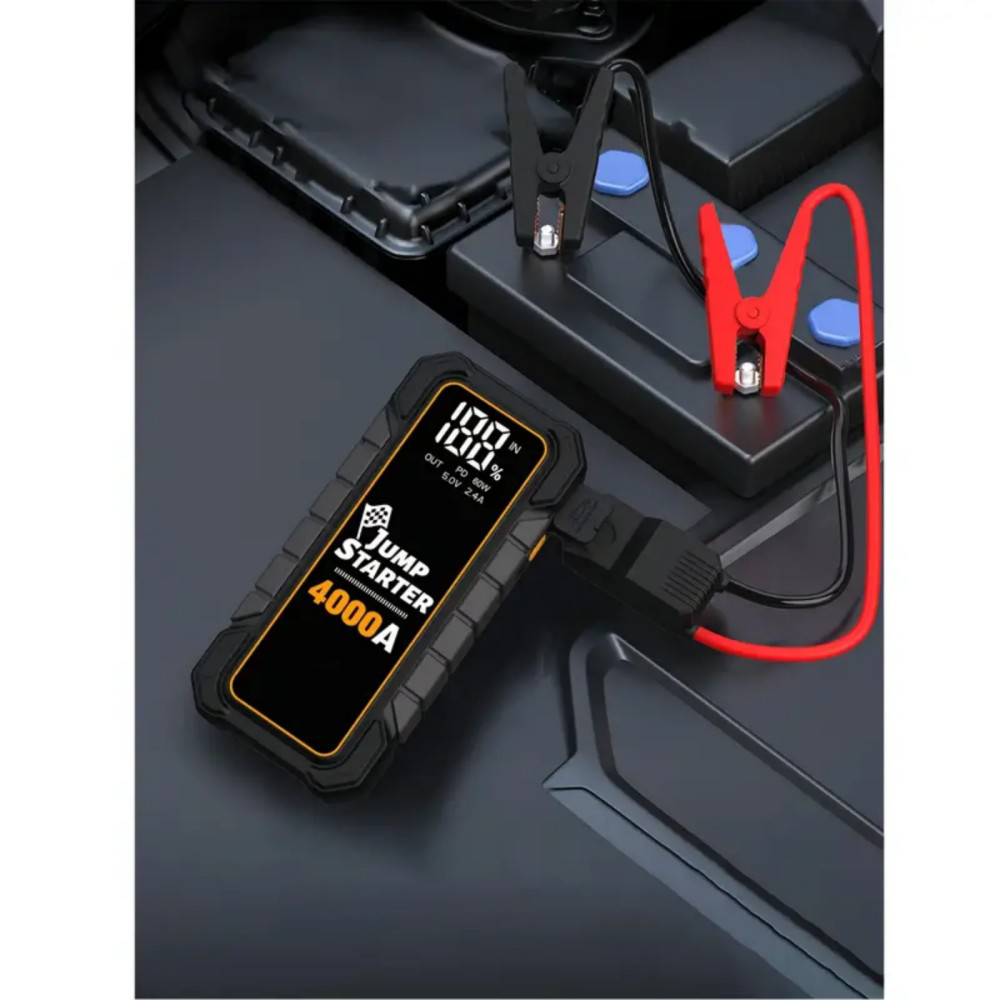 20000mAh 12V Car Battery Jump Starter 4000 Peak Amp USB Fast Charging LED Light