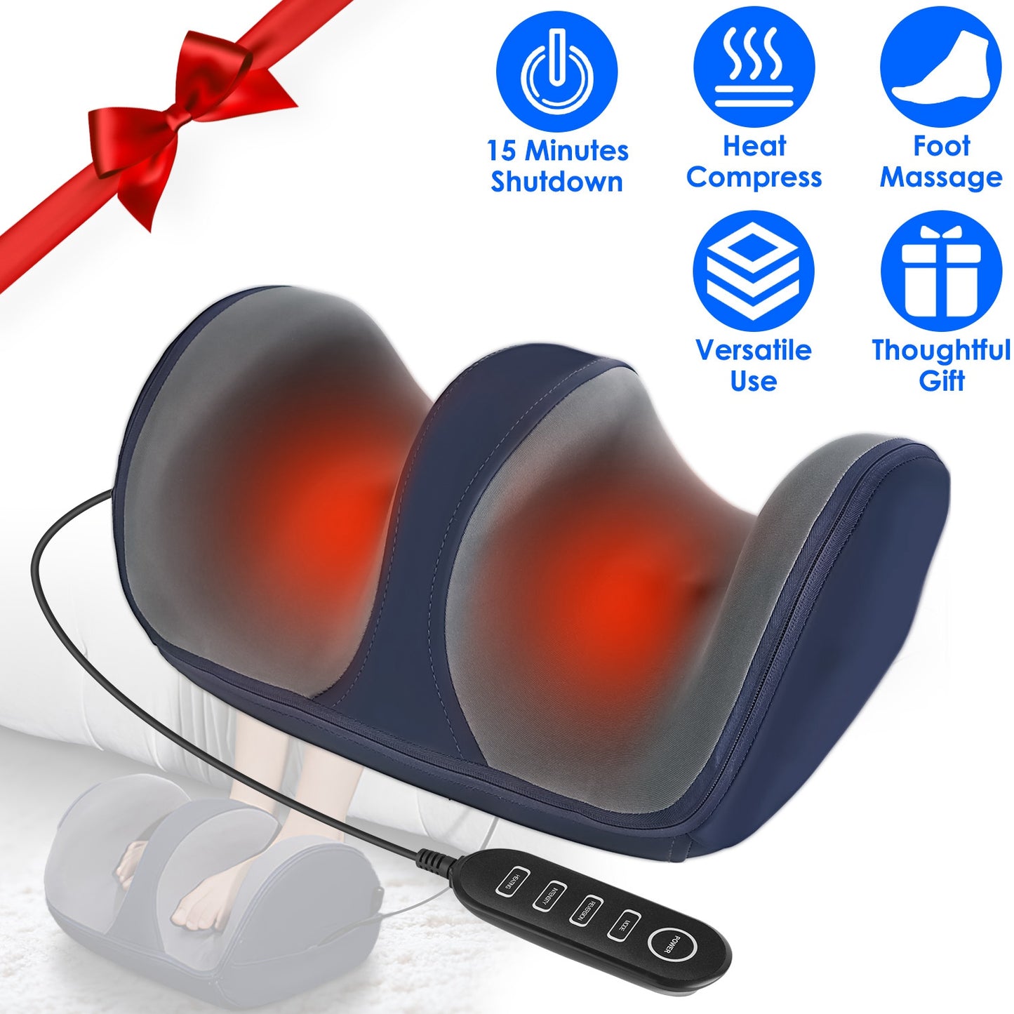 Shiatsu Foot Massager with Heat Foot Calf Thigh Arm Massager Machine with 3 Modes 3 Intensity Levels
