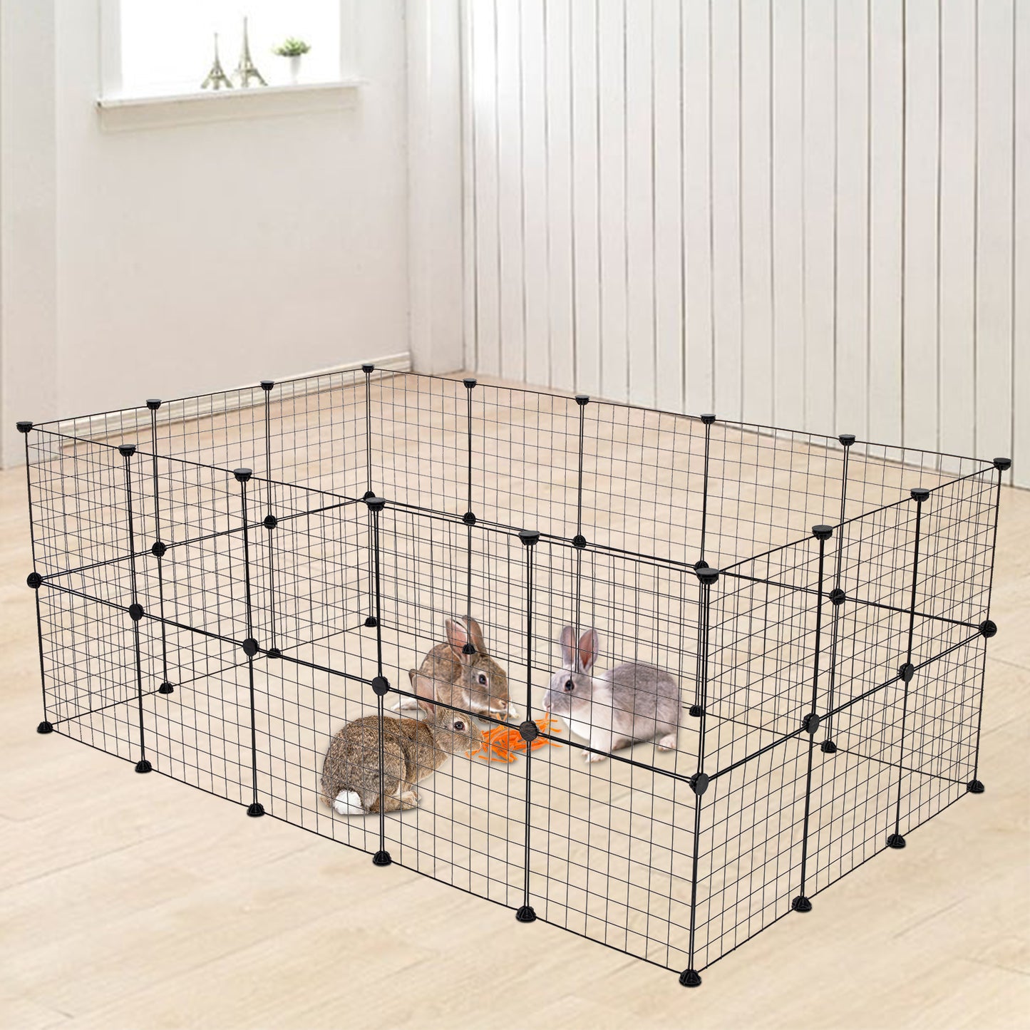 Pet Playpen, Small Animal Cage Indoor Portable Metal Wire Yard Fence for Small Animals, Guinea Pigs, Rabbits Kennel Crate Fence