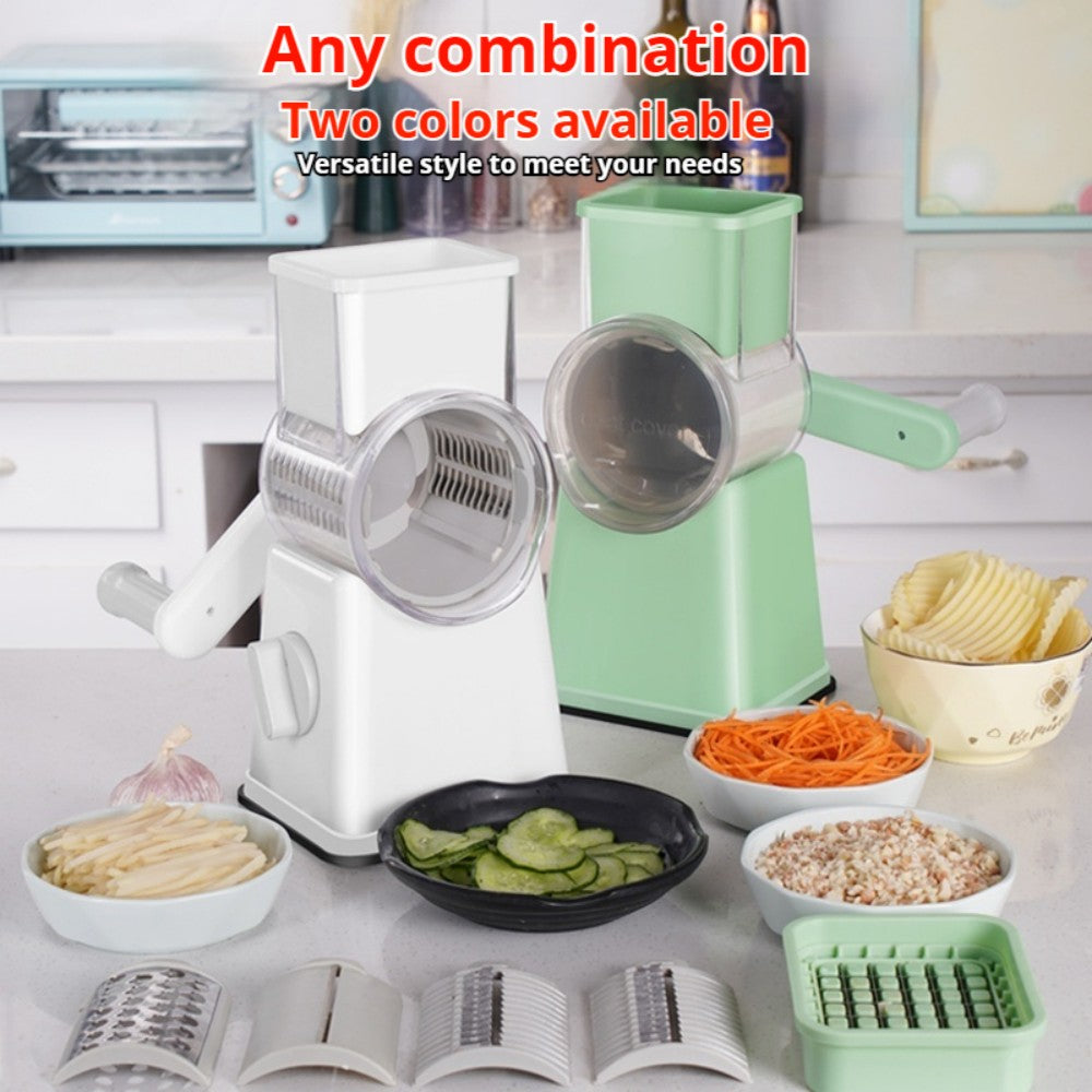 Vegetable Chopper - Slices, grinds, chops and julienne fruits without much effort - Includes container, interchangeable blades