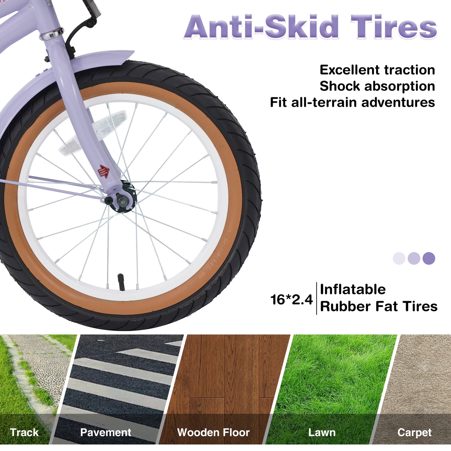 Multiple Colors,Girls Bike for 4-7 Years Old Kids,16 inch  wheel ,Training Wheels Included