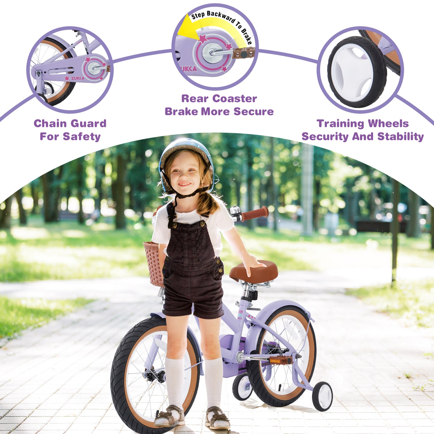 Multiple Colors,Girls Bike for 4-7 Years Old Kids,16 inch  wheel ,Training Wheels Included