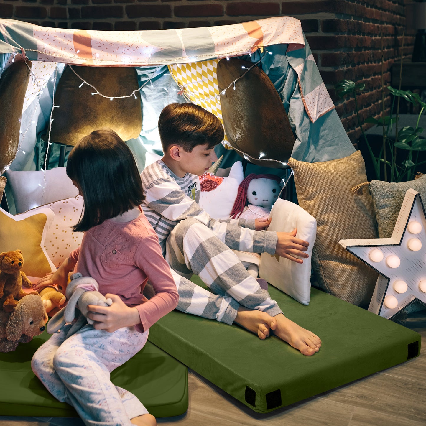 75"D x 30"W x 2.5"H Sleeping Mat for Camping (Green)