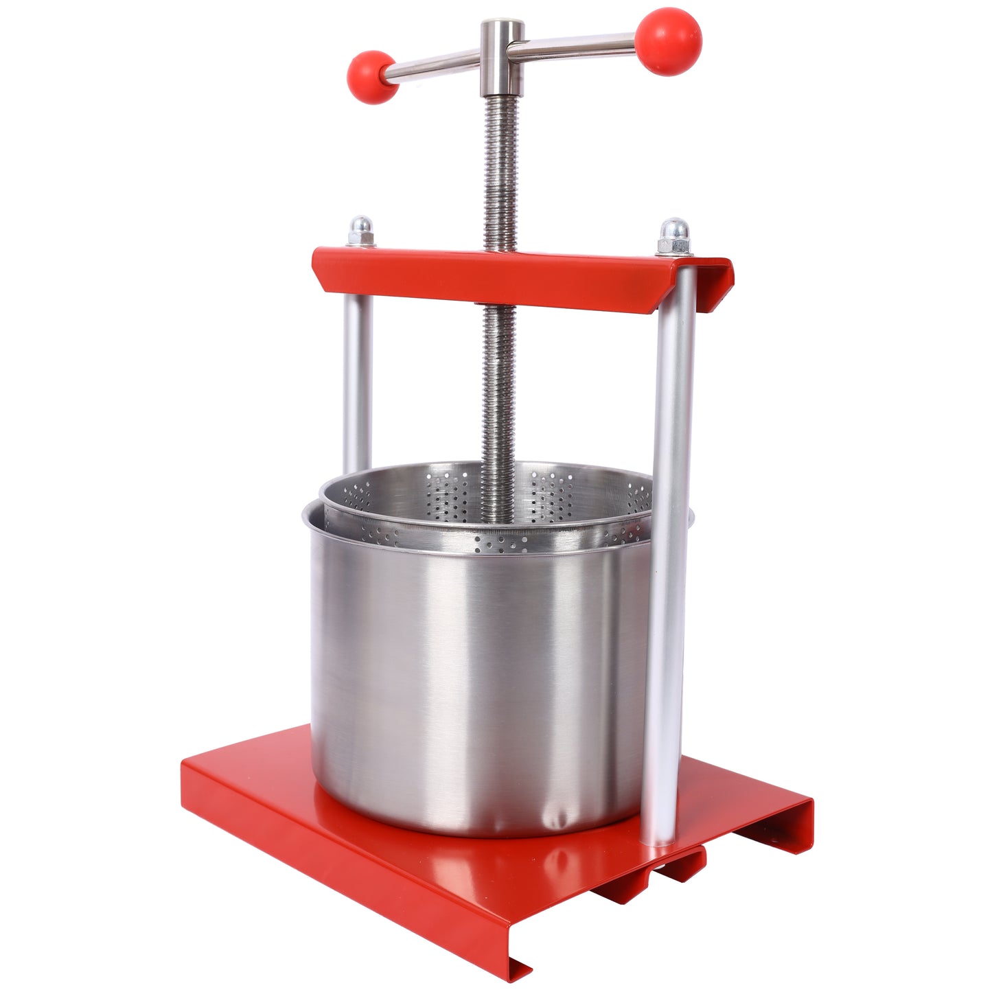 Fruit Wine Manual Press - 0.53 Gallon Stainless Steel Barrels Press Machine for Juice, Vegetable,Wine, Olive Oil
