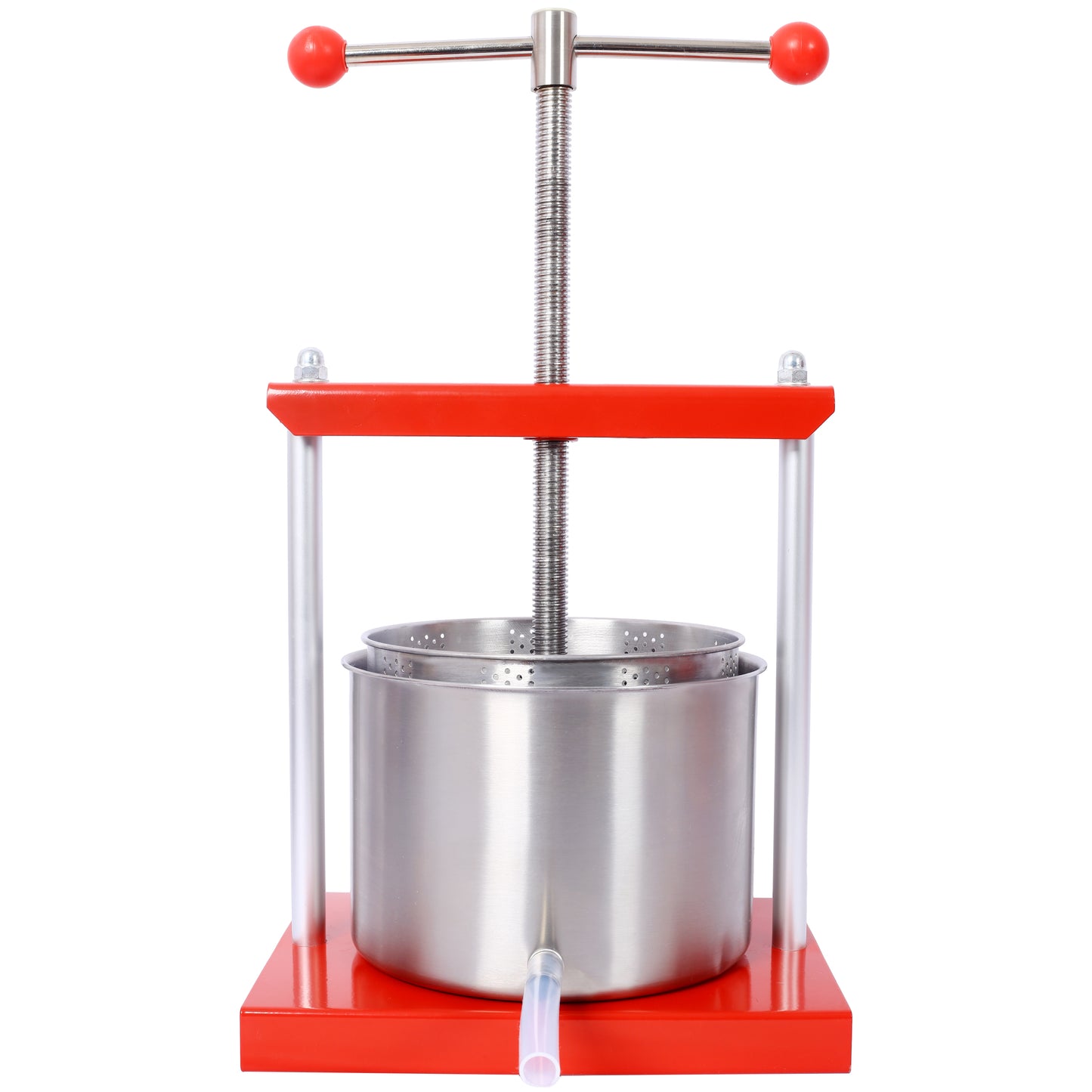 Fruit Wine Manual Press - 0.53 Gallon Stainless Steel Barrels Press Machine for Juice, Vegetable,Wine, Olive Oil