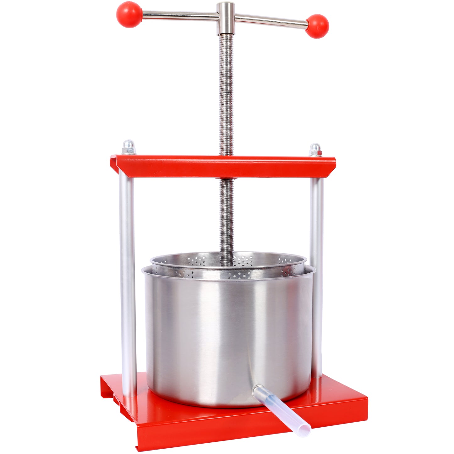 Fruit Wine Manual Press - 0.53 Gallon Stainless Steel Barrels Press Machine for Juice, Vegetable,Wine, Olive Oil