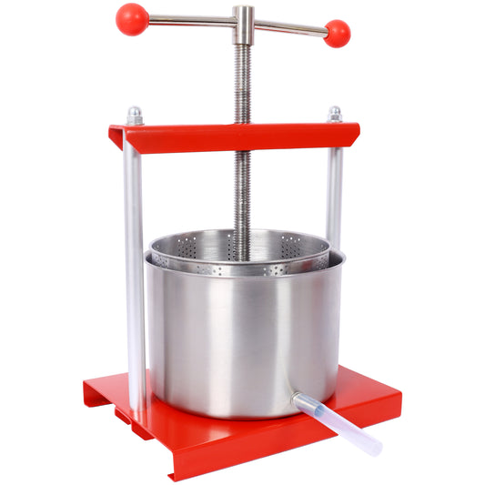 Fruit Wine Manual Press - 0.53 Gallon Stainless Steel Barrels Press Machine for Juice, Vegetable,Wine, Olive Oil
