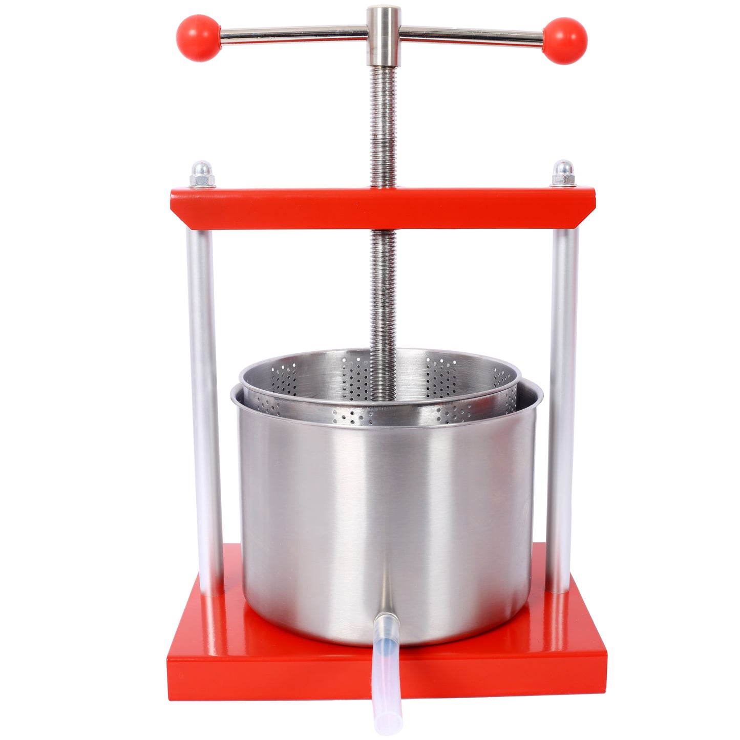 Fruit Wine Manual Press - 0.53 Gallon Stainless Steel Barrels Press Machine for Juice, Vegetable,Wine, Olive Oil