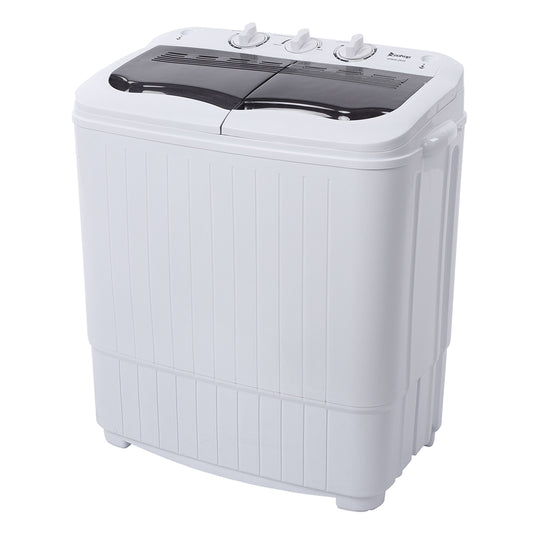 Compact Twin Tub with Built-in Drain Pump XPB35-188S 14.3(7.7 6.6)lbs Semi-automatic Gray Cover Washing Machine