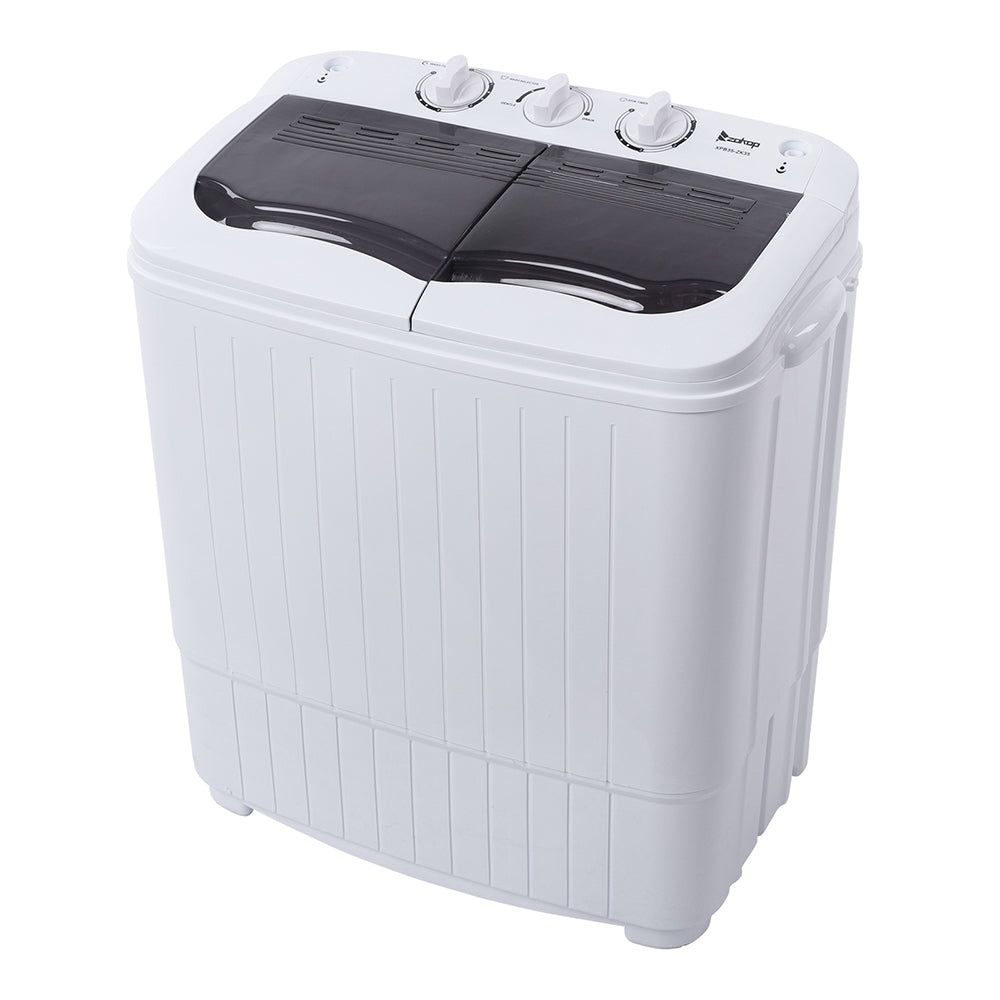 Compact Twin Tub with Built-in Drain Pump XPB35-188S 14.3(7.7 6.6)lbs Semi-automatic Gray Cover Washing Machine