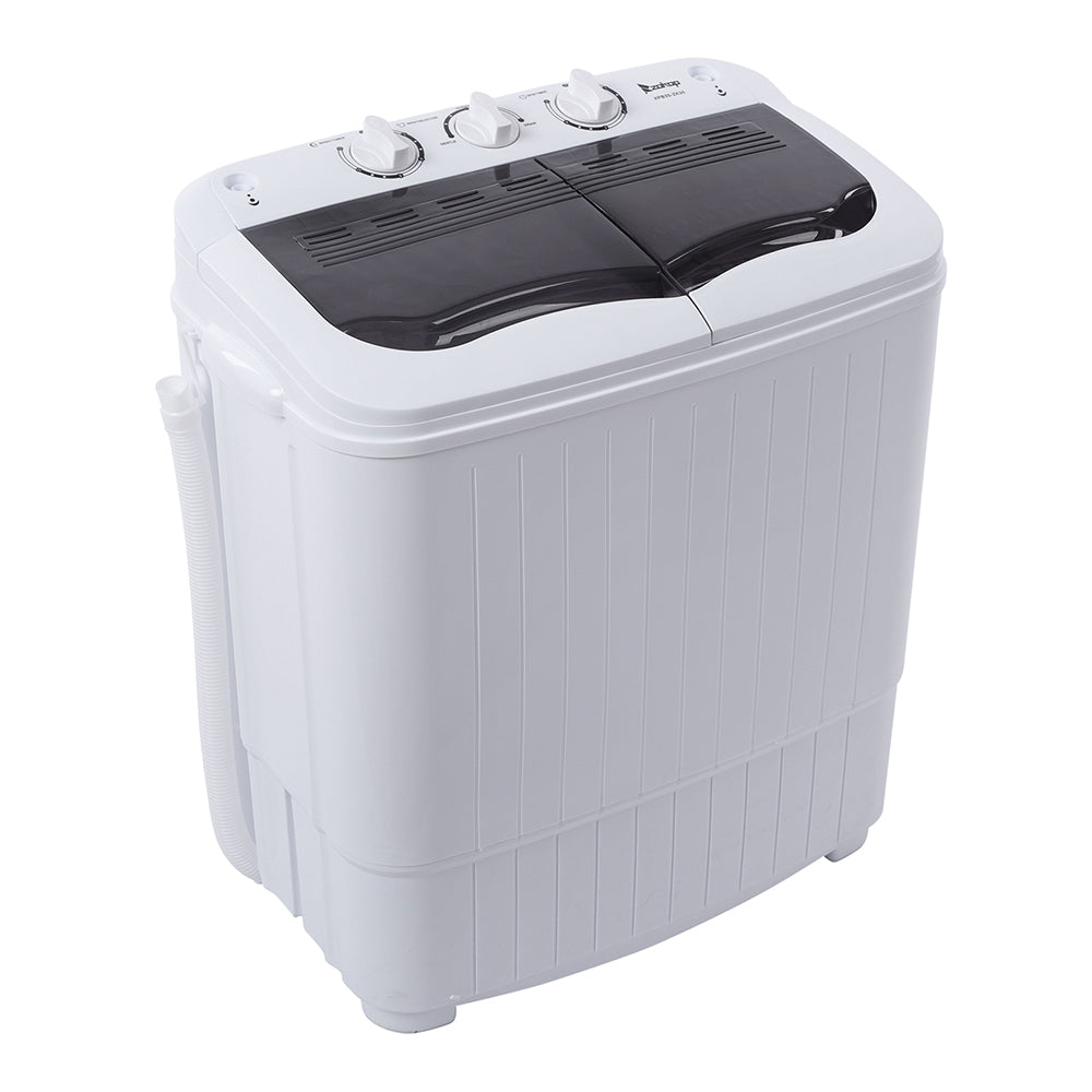 Compact Twin Tub with Built-in Drain Pump XPB35-188S 14.3(7.7 6.6)lbs Semi-automatic Gray Cover Washing Machine