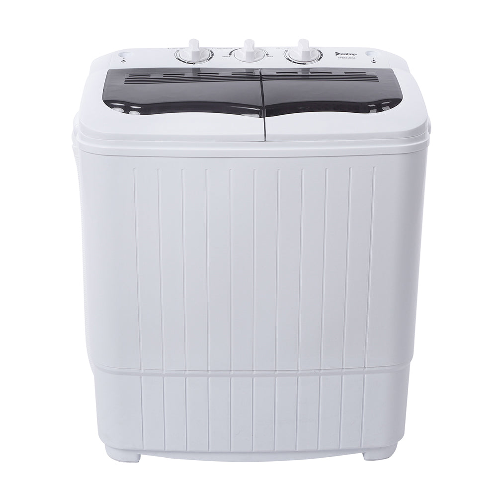 Compact Twin Tub with Built-in Drain Pump XPB35-188S 14.3(7.7 6.6)lbs Semi-automatic Gray Cover Washing Machine