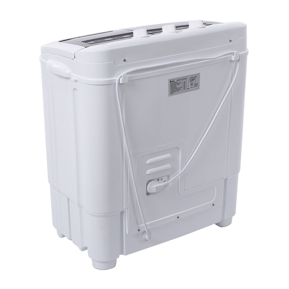 Compact Twin Tub with Built-in Drain Pump XPB35-188S 14.3(7.7 6.6)lbs Semi-automatic Gray Cover Washing Machine