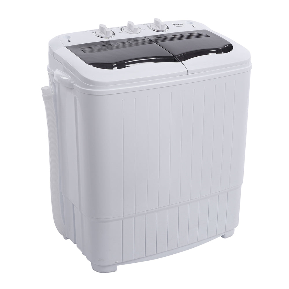 Compact Twin Tub with Built-in Drain Pump XPB35-188S 14.3(7.7 6.6)lbs Semi-automatic Gray Cover Washing Machine