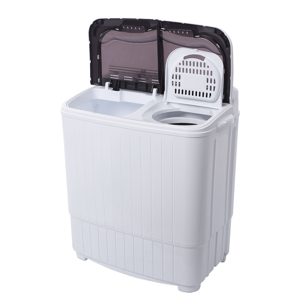 Compact Twin Tub with Built-in Drain Pump XPB35-188S 14.3(7.7 6.6)lbs Semi-automatic Gray Cover Washing Machine