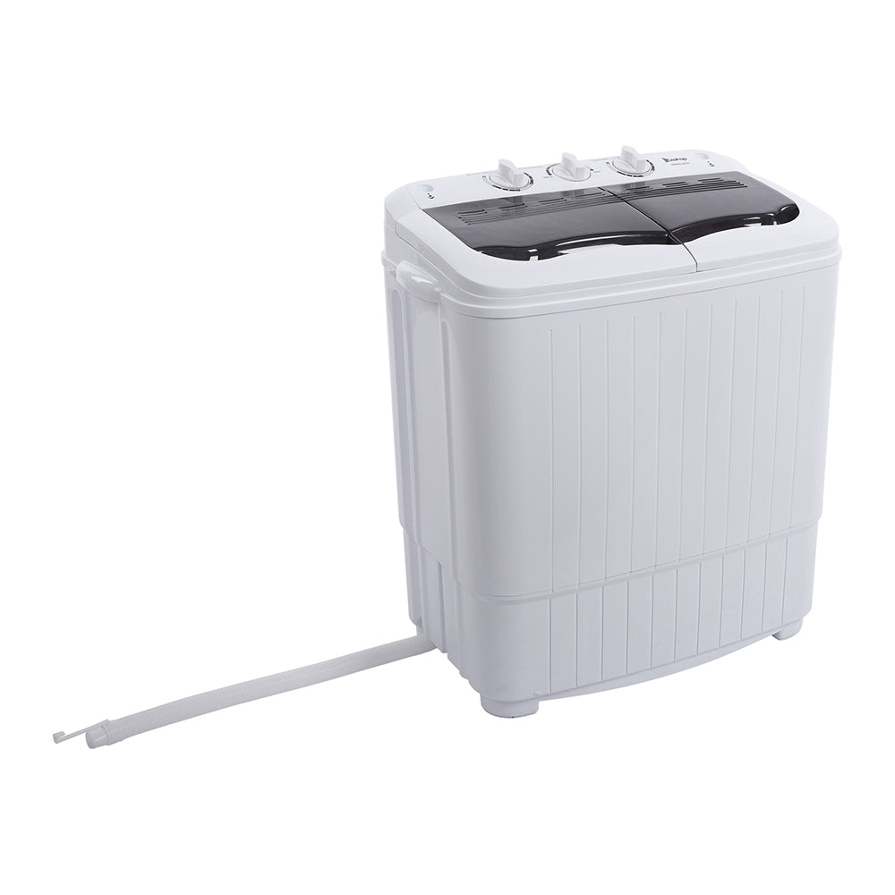 Compact Twin Tub with Built-in Drain Pump XPB35-188S 14.3(7.7 6.6)lbs Semi-automatic Gray Cover Washing Machine