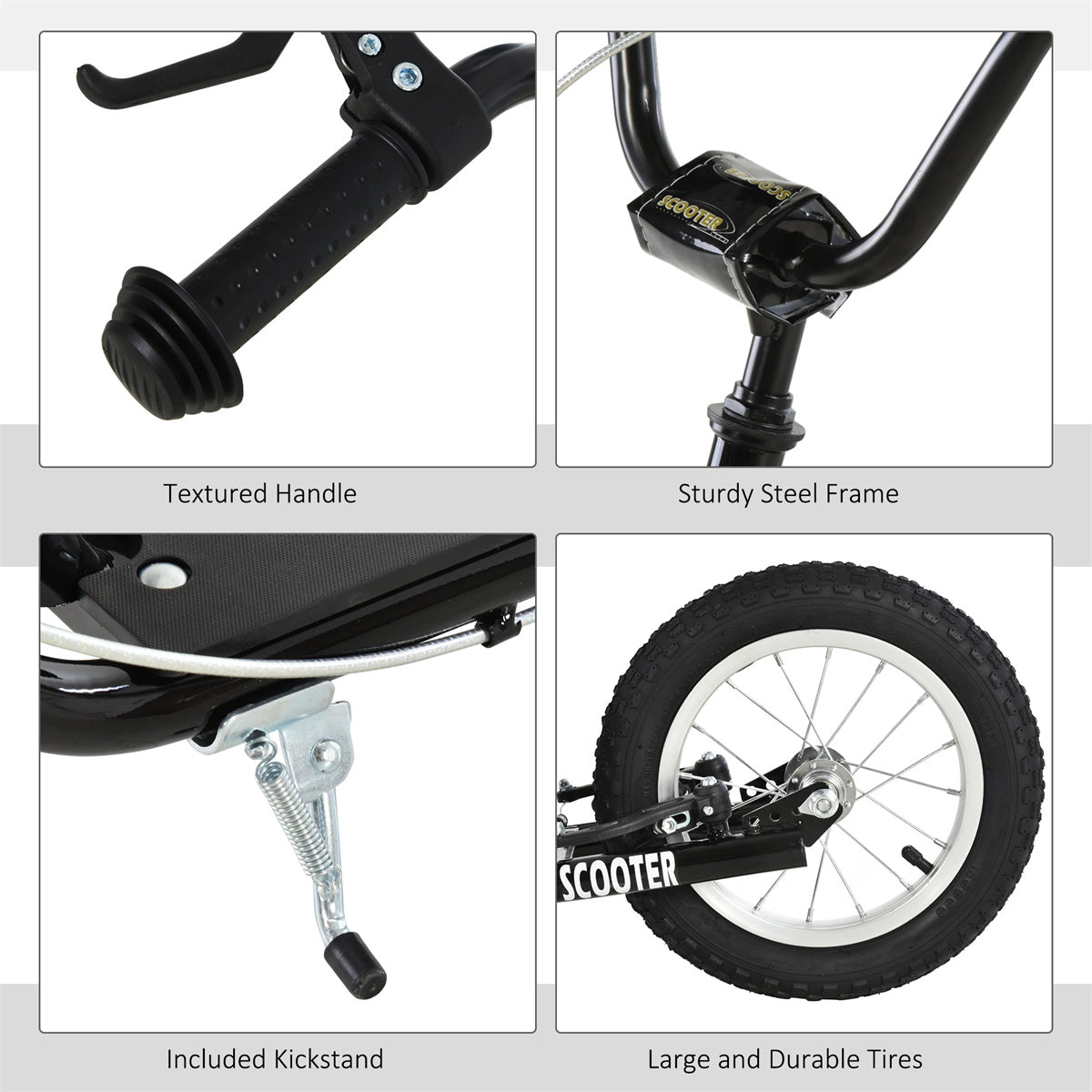Scooter with Dual Brakes  - Black