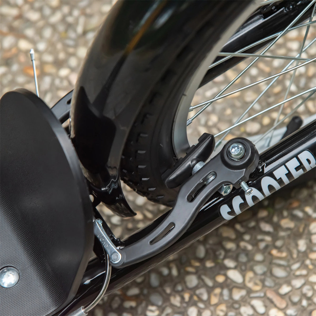 Scooter with Adjustable Handlebars and plastic basket  16" Inflatable Rubber Tires  -Orange