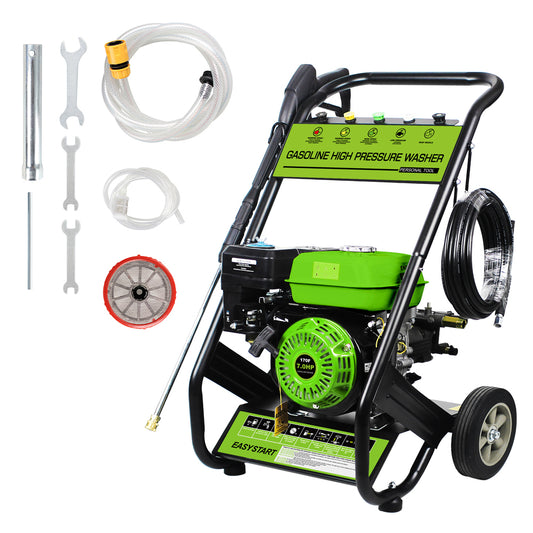 2600psi Gas Engine Pressure Washer, Gas Powered High Pressure Washer with 5 Nozzle, Soap Tank, Spray Gun