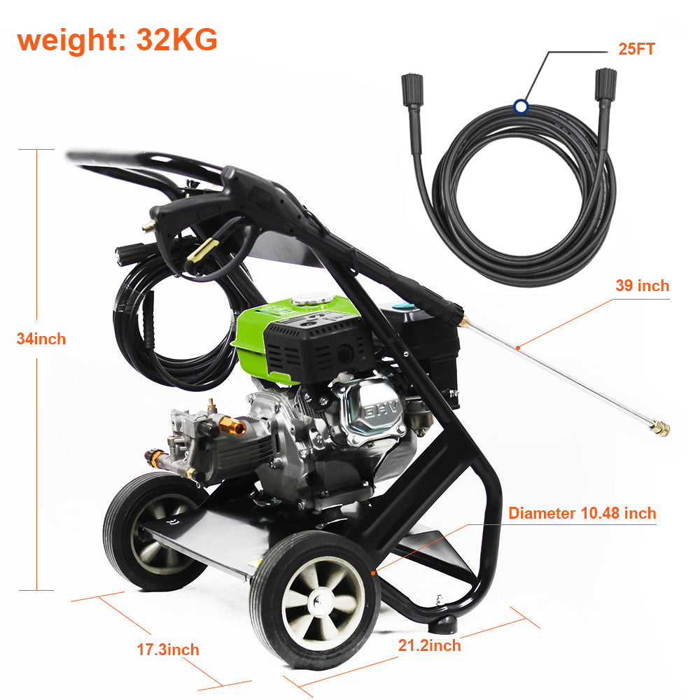 2600psi Gas Engine Pressure Washer, Gas Powered High Pressure Washer with 5 Nozzle, Soap Tank, Spray Gun