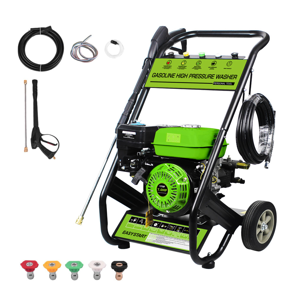 2600psi Gas Engine Pressure Washer, Gas Powered High Pressure Washer with 5 Nozzle, Soap Tank, Spray Gun