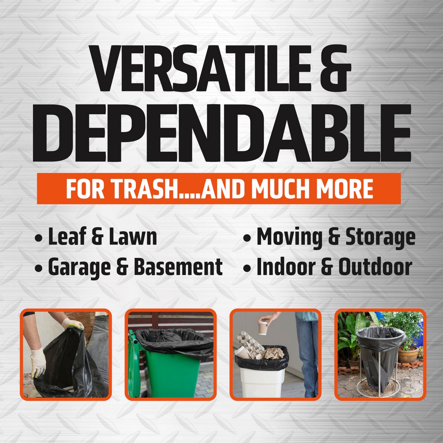 Plastics 30 Gallon Trash Bags (50PCS) 31" x 35" - Large Heavy Duty Can Liners - Plastic Black Garbage Bags for Lawn, Leaf, Contractor, Yard