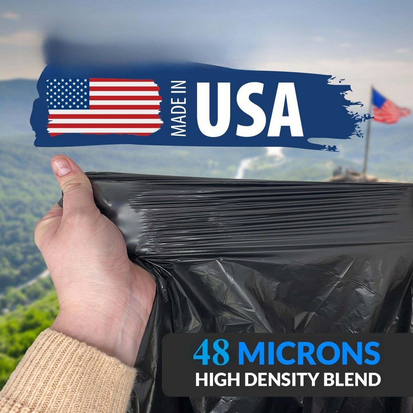 Plastics 30 Gallon Trash Bags (50PCS) 31" x 35" - Large Heavy Duty Can Liners - Plastic Black Garbage Bags for Lawn, Leaf, Contractor, Yard