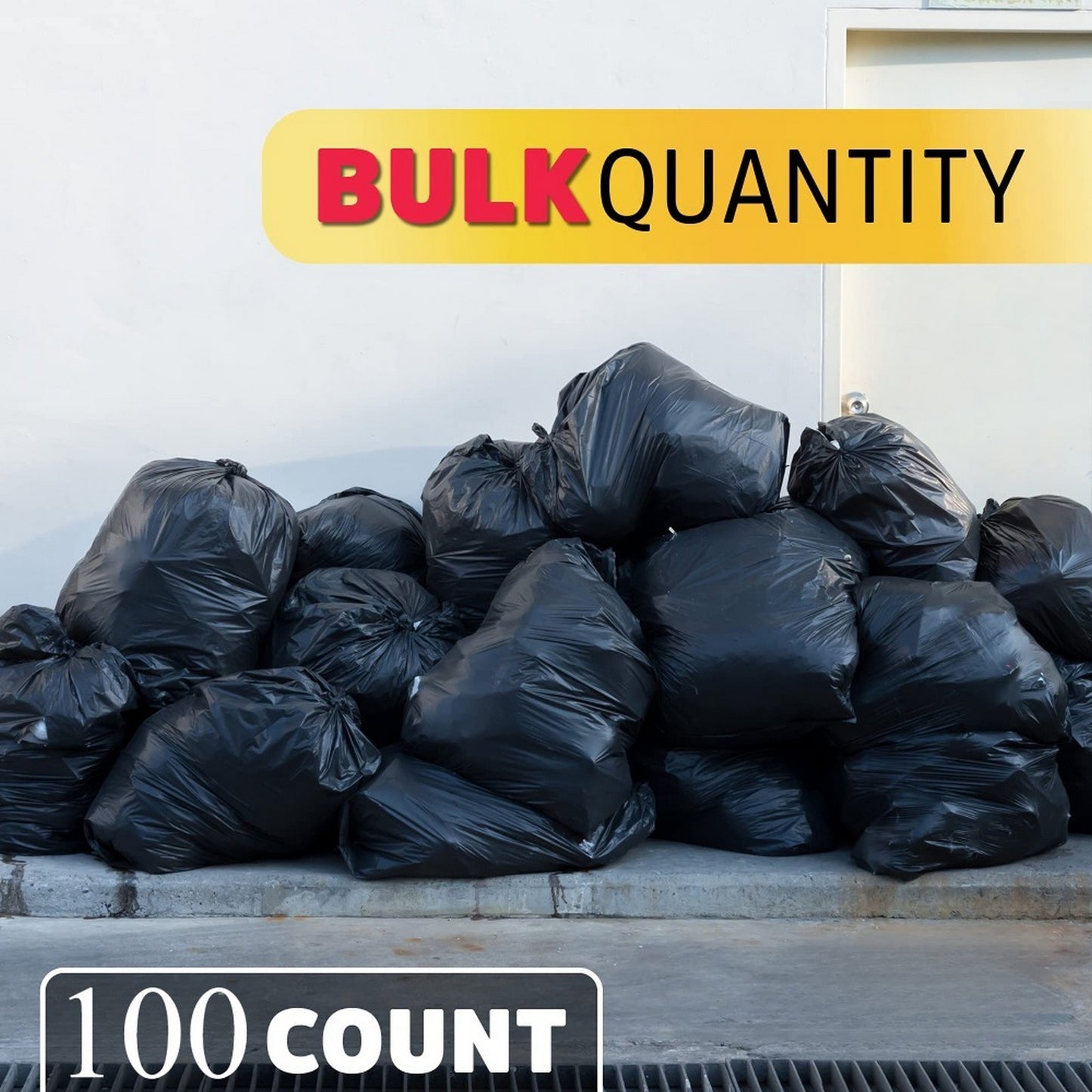 Plastics 30 Gallon Trash Bags (50PCS) 31" x 35" - Large Heavy Duty Can Liners - Plastic Black Garbage Bags for Lawn, Leaf, Contractor, Yard