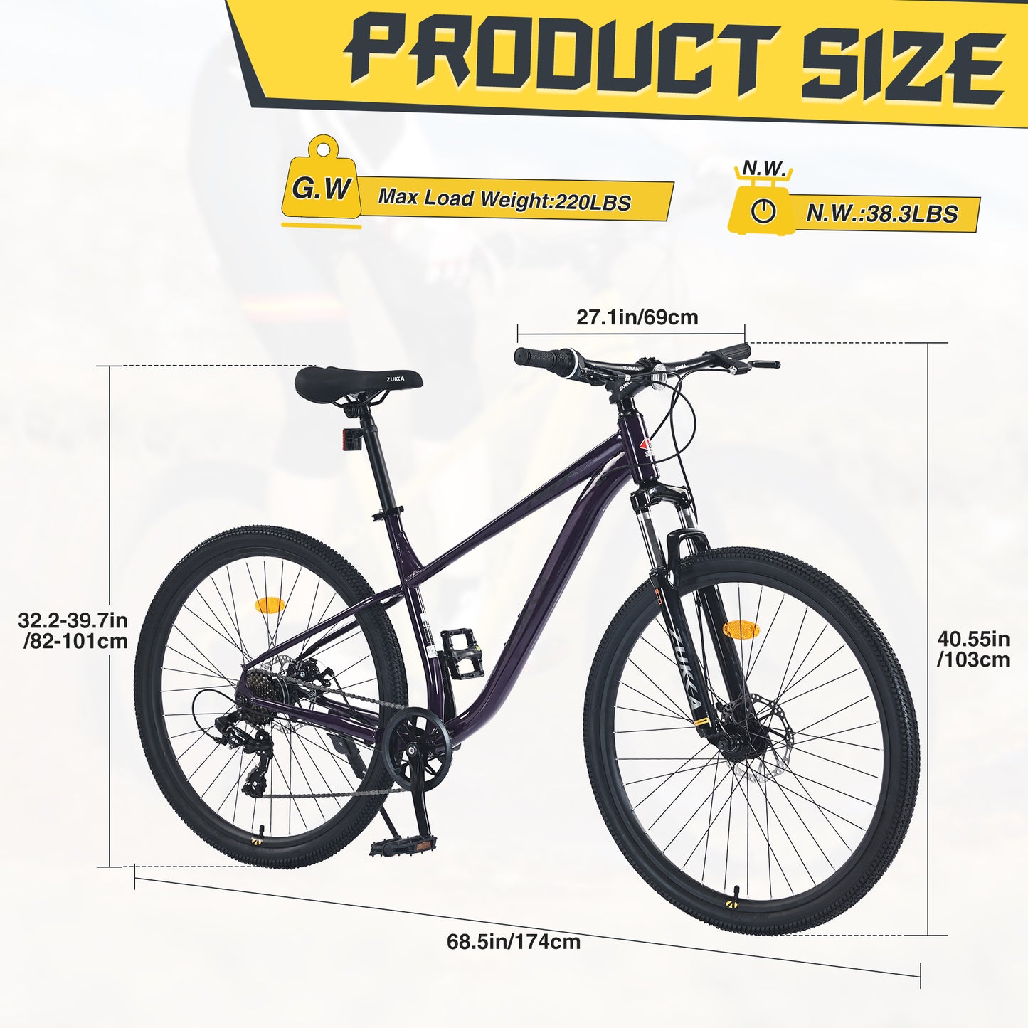 27.5 Inch Wheels 8 Speed Mountain Bike, for Men Women Boys and Girls, Front Suspension, Steel Frame