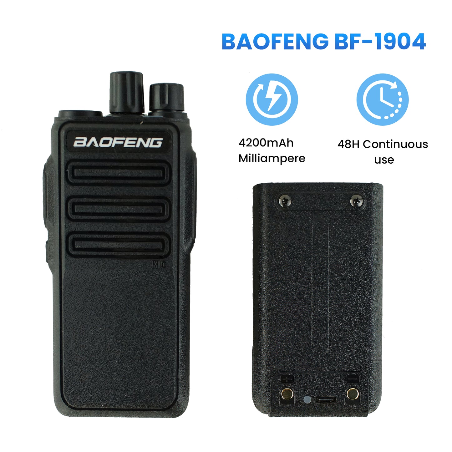 Baofeng BF-1904 UHF Single Band Walkie Talkie Long Range,Two-way Radio Portable Handheld Ham Radio 10W 4200mAh