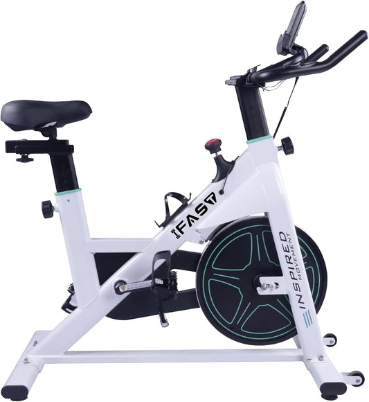 Exercise Bike with LCD Monitor and Comfortable Seat Cushion for Home Gym Cardio Fitness Training