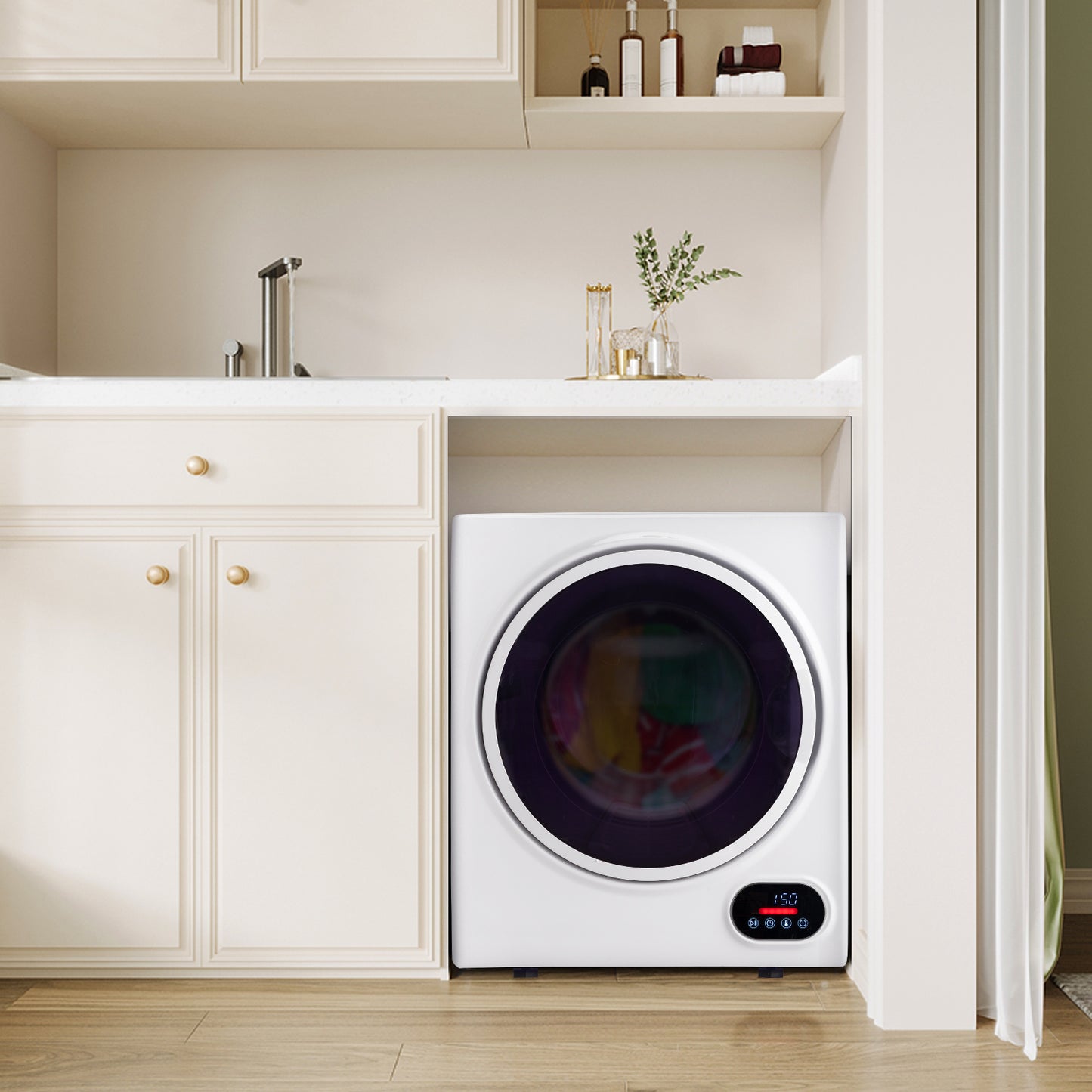 Compact portable Household clothes Dryer 1.5CUFT Drum Dryer with LED display -White 120V 2.5KG