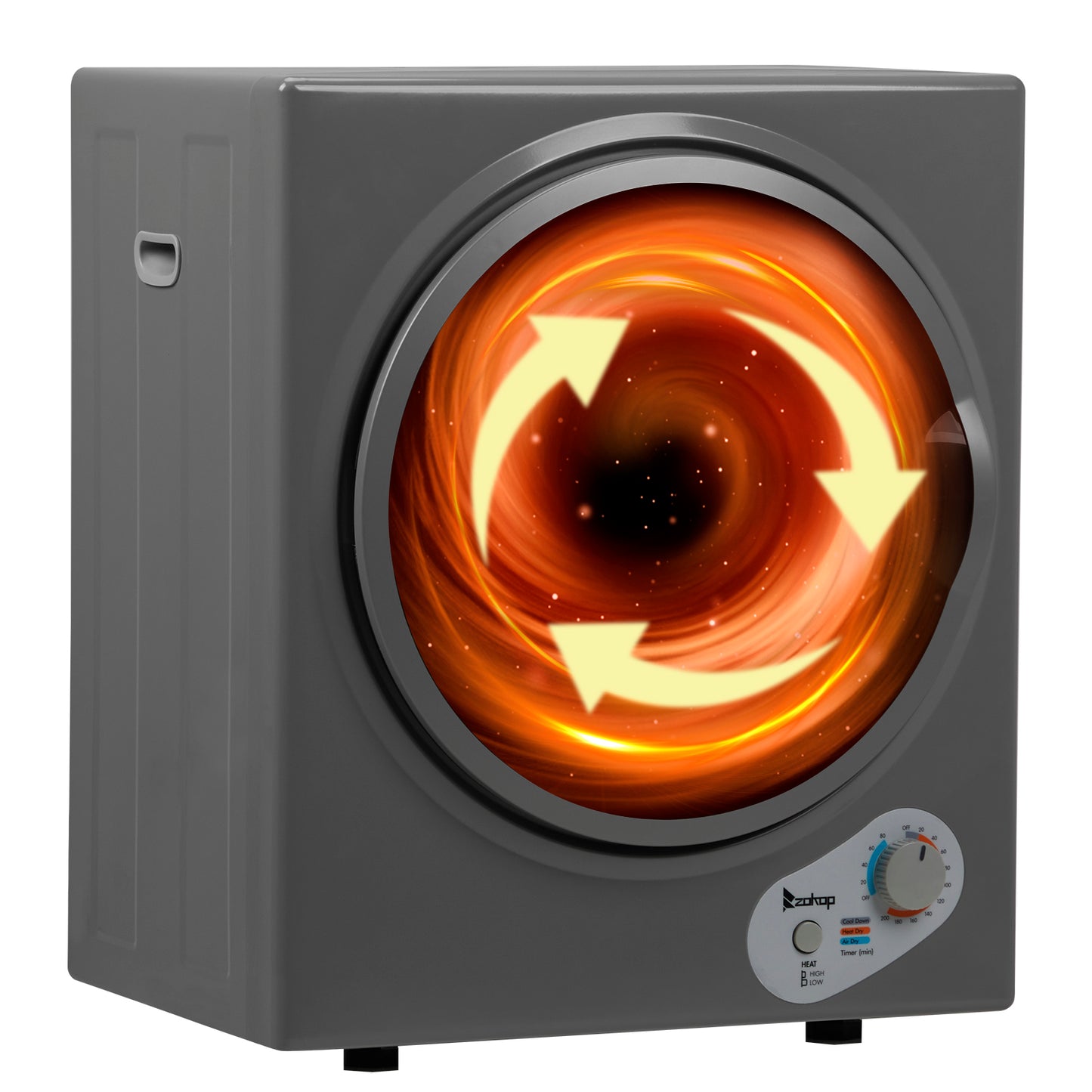 Compact Portable Household clothes Dryer 2.5KG 1.6cuft with Stainless Steel Drum Black and White 120V MECHANICAL Control ETL Certification