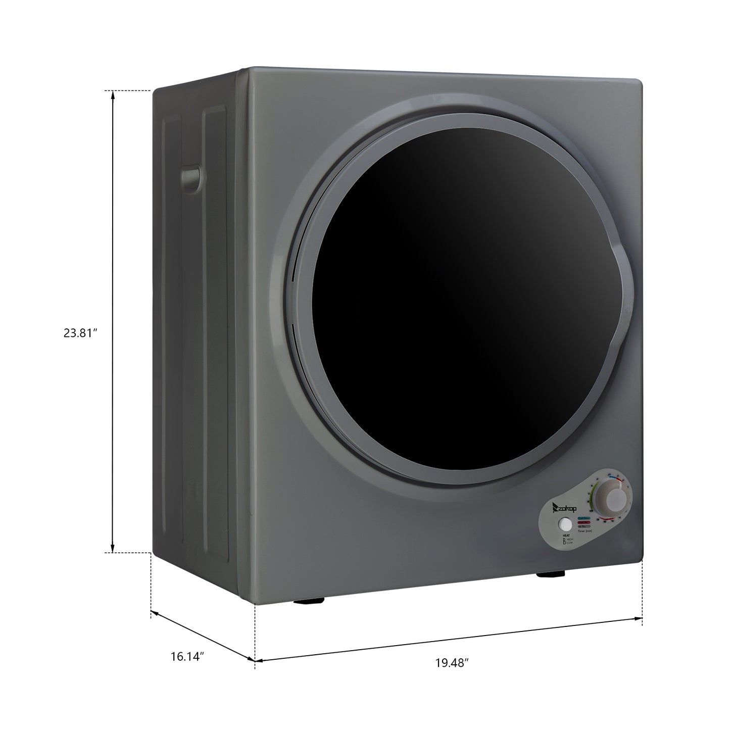 Compact Portable Household clothes Dryer 2.5KG 1.6cuft with Stainless Steel Drum Black and White 120V MECHANICAL Control ETL Certification