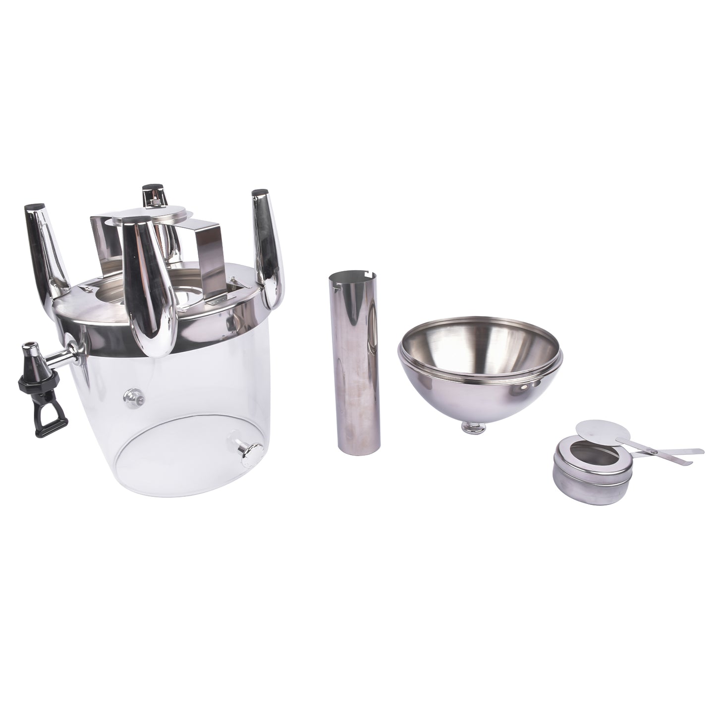 3-Gallon Beverage Dispenser, Alcohol Heated Hot and Cold Drink Container with Faucet, Commercial Beverage Container for Coffee, Juice, Lemonade (Clear, Stainless Steel)