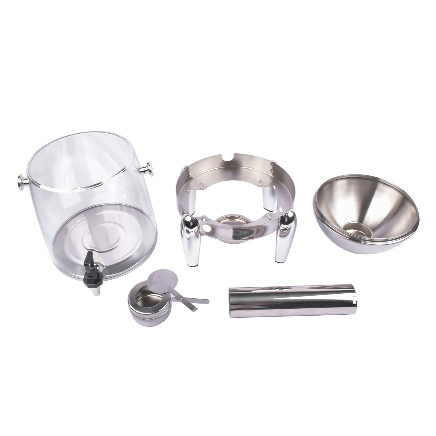 3-Gallon Beverage Dispenser, Alcohol Heated Hot and Cold Drink Container with Faucet, Commercial Beverage Container for Coffee, Juice, Lemonade (Clear, Stainless Steel)