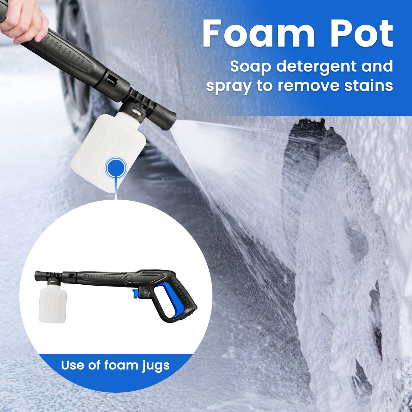 Electric Pressure Washer, Electric Power Washer with Rotatable Nozzles, 3200 PSI Max 2.2 GPM High Pressure Cleaning Machine with Foam Cannon, Power Washer for Car, Floor, Yard