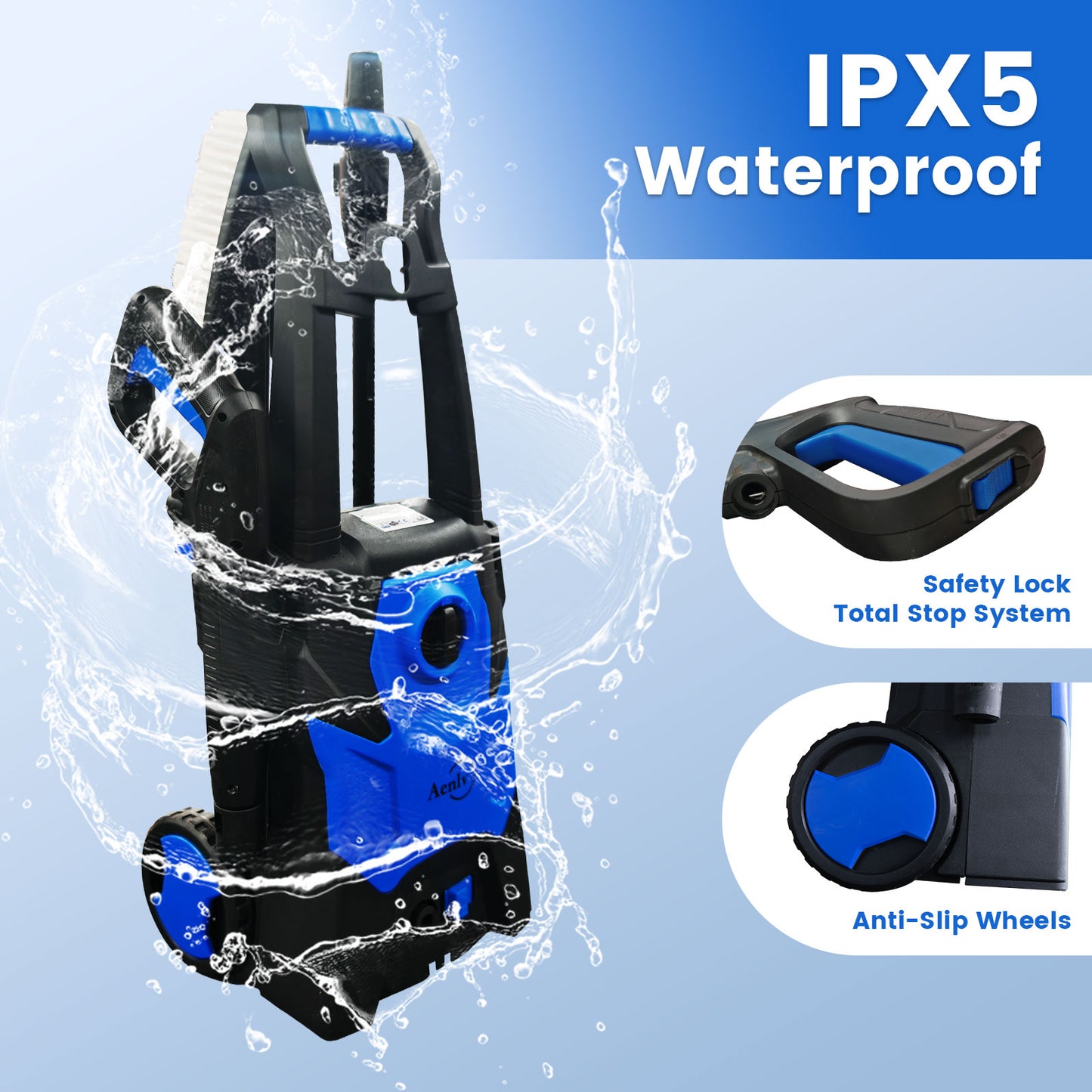 Electric Pressure Washer, Electric Power Washer with Rotatable Nozzles, 3200 PSI Max 2.2 GPM High Pressure Cleaning Machine with Foam Cannon, Power Washer for Car, Floor, Yard