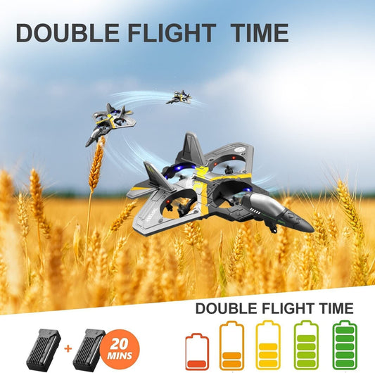 4DRC V17 Remote Control Plane 2.4Ghz Foam RC Airplanes Helicopter Quadcopter,Spinning Drone with Cool Lights