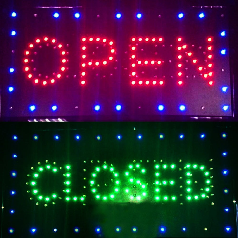 Bright LED 2 in1 Open & Closed Store Shop Business Sign 9.8 - 20.47" Display neon