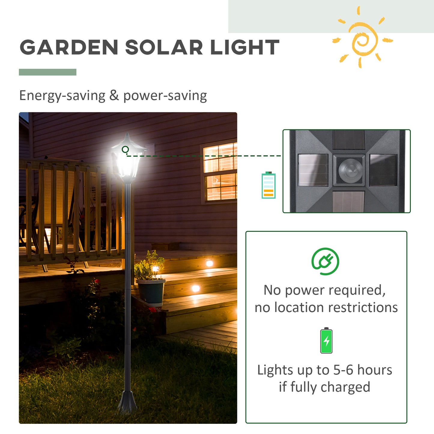 Solar Powered Outdoor Lamp / Street Light / Lamp