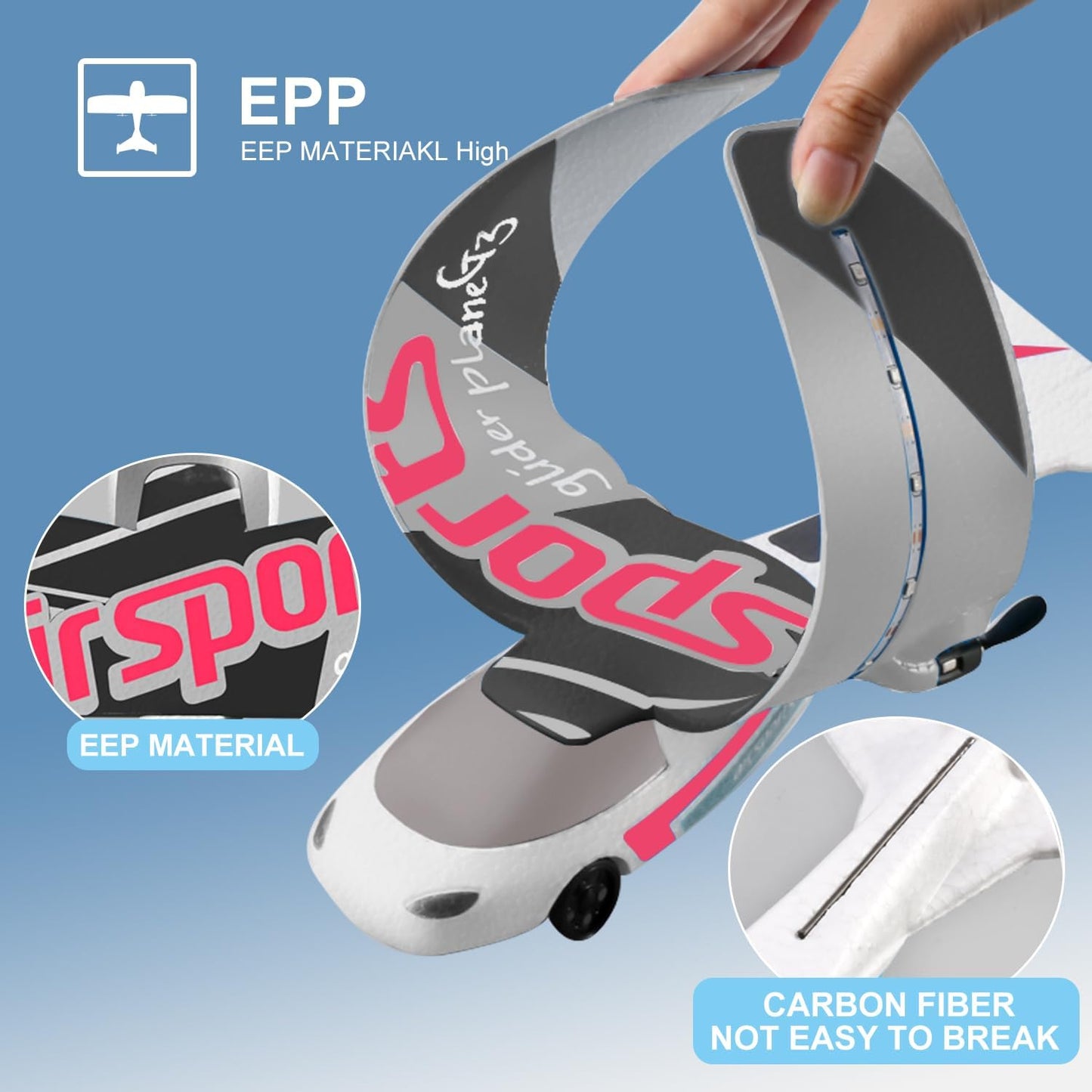 4DRC G3 RC Plane, 2.4Ghz Remote Control Airplane,Flying with 2 Batteries & Propeller